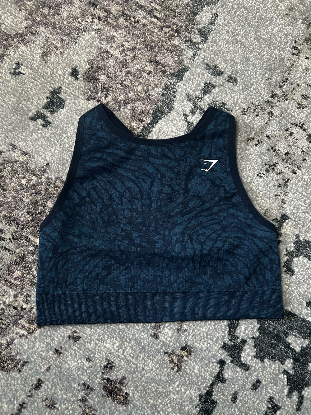 Gymshark Deep Navy Textured Racerback Sports Bra